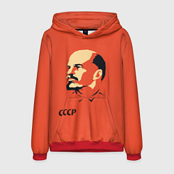 Толстовка-худи мужская СССР Ленин жив, цвет: 3D-красный