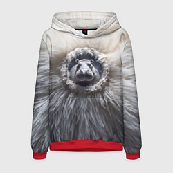 Толстовка-худи мужская Брутальный бегемот, цвет: 3D-красный