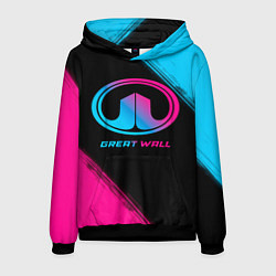 Толстовка-худи мужская Great Wall - neon gradient, цвет: 3D-черный