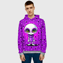 Толстовка-худи мужская Alien - purple color, цвет: 3D-меланж — фото 2