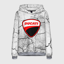 Толстовка-худи мужская Ducati - потресканная земля, цвет: 3D-меланж