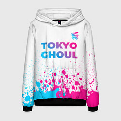 Толстовка-худи мужская Tokyo Ghoul neon gradient style: символ сверху, цвет: 3D-черный