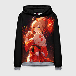 Толстовка-худи мужская Ёимия - фейервеки, цвет: 3D-меланж