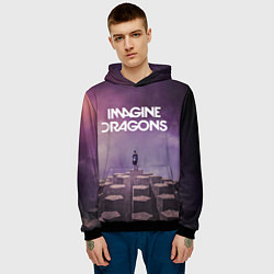 Толстовка-худи мужская Imagine Dragons обложка альбома Night Visions, цвет: 3D-черный — фото 2