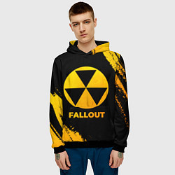 Толстовка-худи мужская Fallout - gold gradient, цвет: 3D-черный — фото 2
