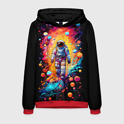 Толстовка-худи мужская Астронавт на прогулке, цвет: 3D-красный