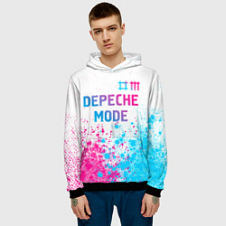 Толстовка-худи мужская Depeche Mode neon gradient style: символ сверху, цвет: 3D-черный — фото 2