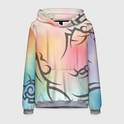 Толстовка-худи мужская Трайбл граффити, цвет: 3D-меланж