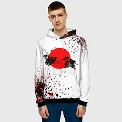 Толстовка-худи мужская Два самурая, цвет: 3D-черный — фото 2