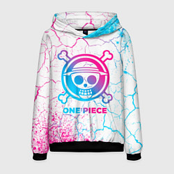 Толстовка-худи мужская One Piece neon gradient style, цвет: 3D-черный