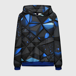 Толстовка-худи мужская Blue black texture, цвет: 3D-синий