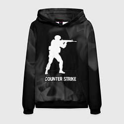 Толстовка-худи мужская Counter Strike glitch на темном фоне, цвет: 3D-черный