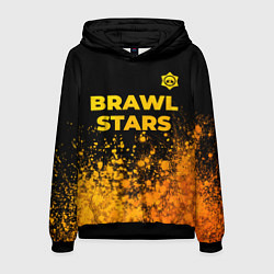 Толстовка-худи мужская Brawl Stars - gold gradient: символ сверху, цвет: 3D-черный