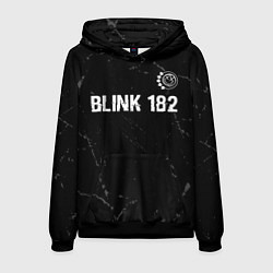 Толстовка-худи мужская Blink 182 glitch на темном фоне: символ сверху, цвет: 3D-черный