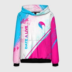 Толстовка-худи мужская Date A Live neon gradient style: надпись, символ, цвет: 3D-черный