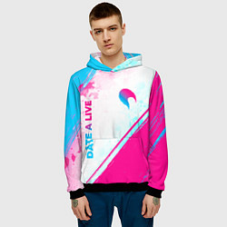 Толстовка-худи мужская Date A Live neon gradient style: надпись, символ, цвет: 3D-черный — фото 2