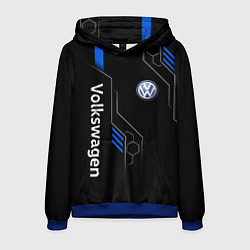Толстовка-худи мужская Volkswagen - blue technology, цвет: 3D-синий