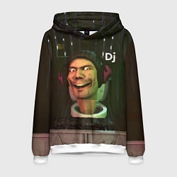Толстовка-худи мужская Skibidi Toilet Dj, цвет: 3D-белый