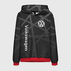 Толстовка-худи мужская Volkswagen - classic black, цвет: 3D-красный