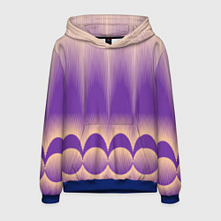 Толстовка-худи мужская Фиолетовый градиент в полоску, цвет: 3D-синий