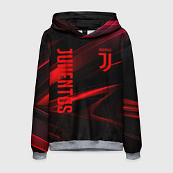 Толстовка-худи мужская Juventus black red logo, цвет: 3D-меланж