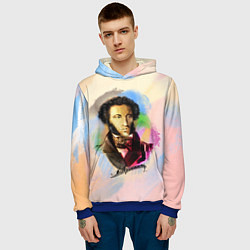 Толстовка-худи мужская А Пушкин, цвет: 3D-синий — фото 2