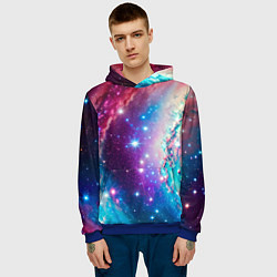 Толстовка-худи мужская Удивительная вселенная, цвет: 3D-синий — фото 2