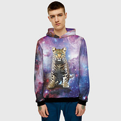 Толстовка-худи мужская Space leopard, цвет: 3D-черный — фото 2