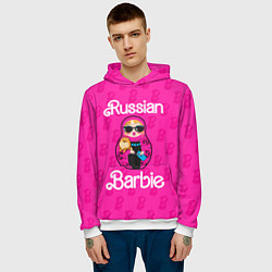 Толстовка-худи мужская Barbie russian, цвет: 3D-белый — фото 2