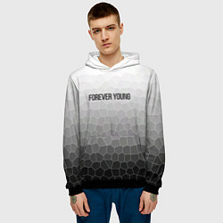 Толстовка-худи мужская Forever young, цвет: 3D-черный — фото 2