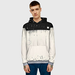 Толстовка-худи мужская Снежный пейзаж зимней ночью, цвет: 3D-меланж — фото 2