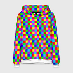 Толстовка-худи мужская Разноцветные плитки, цвет: 3D-белый