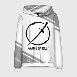 Толстовка-худи мужская Akame ga Kill glitch на светлом фоне, цвет: 3D-белый