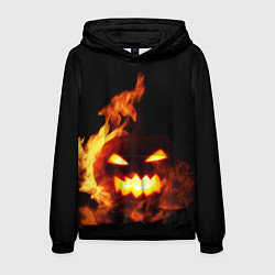 Толстовка-худи мужская Тыква в огне, цвет: 3D-черный