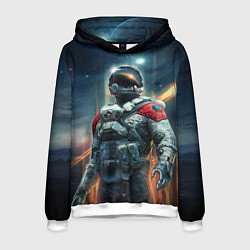 Толстовка-худи мужская Пилот Шаттла - Старфилд, цвет: 3D-белый