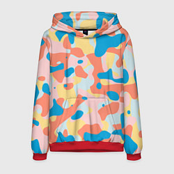 Толстовка-худи мужская Абстракция в пастельных тонах, цвет: 3D-красный