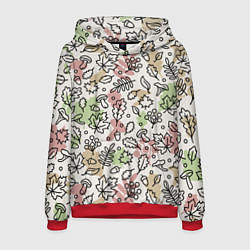 Толстовка-худи мужская Осень - бежевый, цвет: 3D-красный