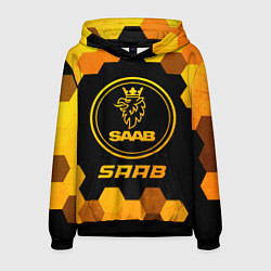 Толстовка-худи мужская Saab - gold gradient, цвет: 3D-черный