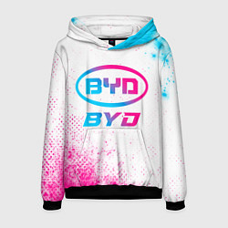 Толстовка-худи мужская BYD neon gradient style, цвет: 3D-черный