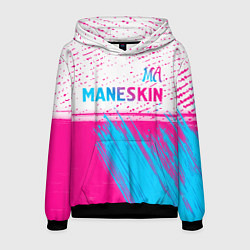 Толстовка-худи мужская Maneskin neon gradient style: символ сверху, цвет: 3D-черный