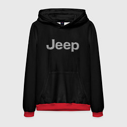 Толстовка-худи мужская Jeep silver, цвет: 3D-красный