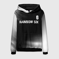 Толстовка-худи мужская Rainbow Six glitch на темном фоне: символ сверху, цвет: 3D-черный