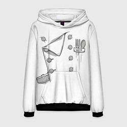 Толстовка-худи мужская Шеф поварской китель, цвет: 3D-черный