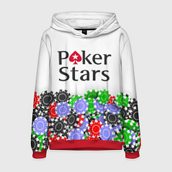 Толстовка-худи мужская Poker - игра для удачливых, цвет: 3D-красный