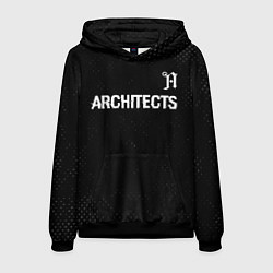 Толстовка-худи мужская Architects glitch на темном фоне: символ сверху, цвет: 3D-черный