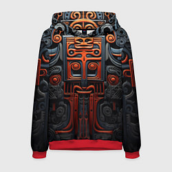 Толстовка-худи мужская Арт в этническом стиле, цвет: 3D-красный