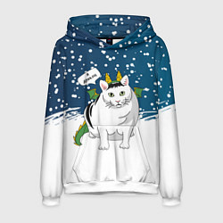 Толстовка-худи мужская Я дракон - кот, цвет: 3D-белый