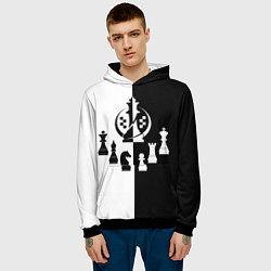 Толстовка-худи мужская Шахматист гроссмейстер, цвет: 3D-черный — фото 2