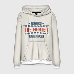 Толстовка-худи мужская The fighter, цвет: 3D-белый