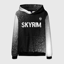 Толстовка-худи мужская Skyrim glitch на темном фоне посередине, цвет: 3D-черный